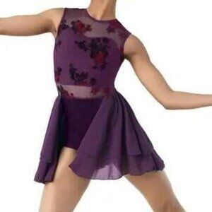 Weissman eggplant purple large child I was here contempory  ballet dress dance
